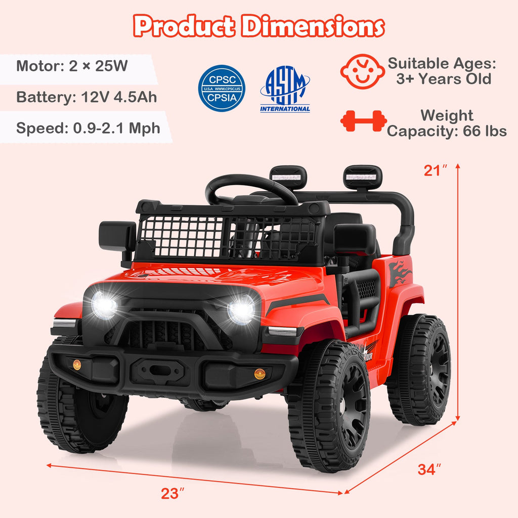 12V Kids Ride on Truck Car Battery Powered Electric Vehicle