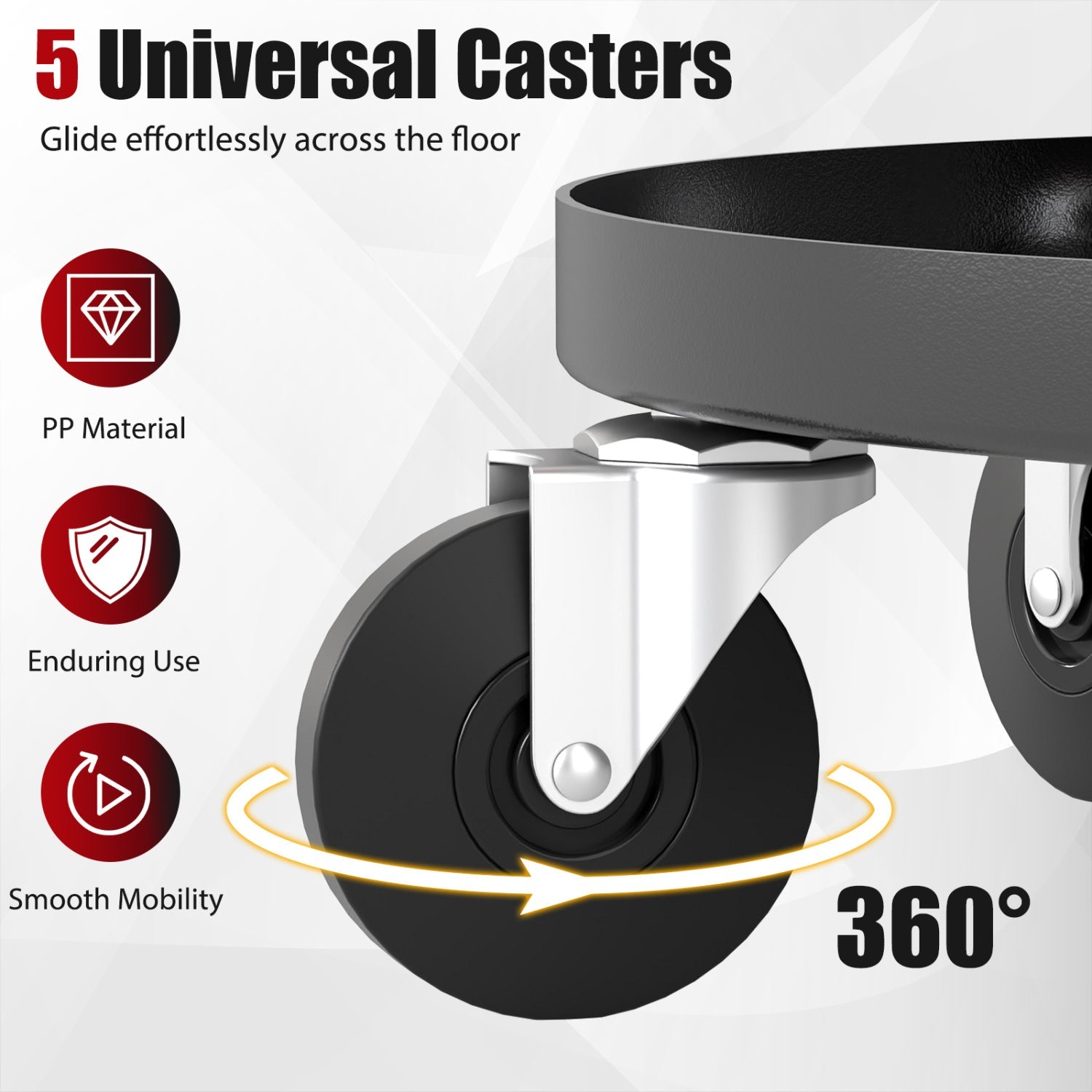 Adjustable Rolling Mechanic Stool with Tool Trays