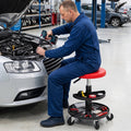 Adjustable Rolling Mechanic Stool with Tool Trays