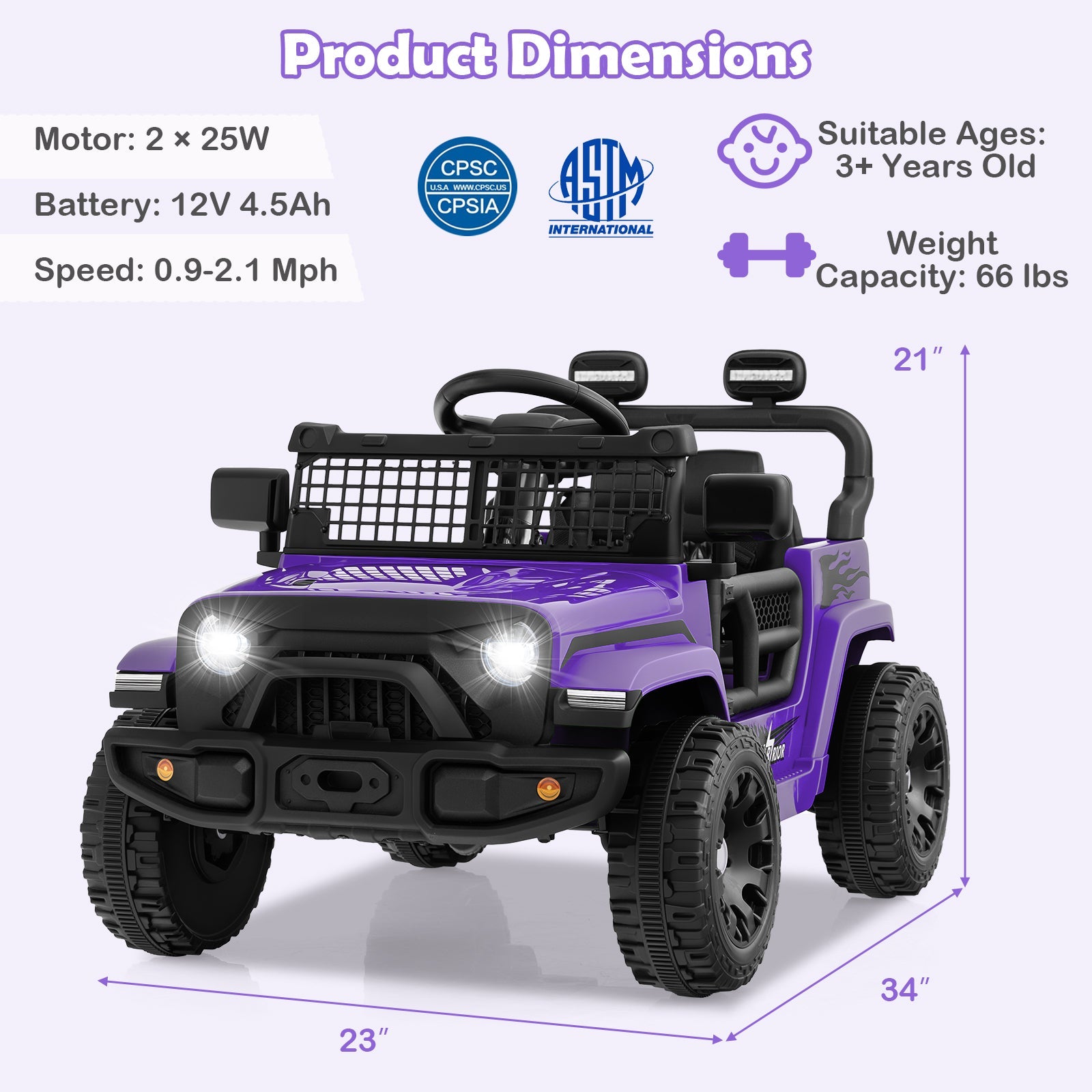 12V Kids Ride on Truck Car Battery Powered Electric Vehicle