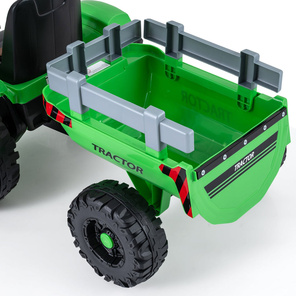 24V Ride On Tractor for Kids Electric Vehicle with Detachable Trailer and Remote Control