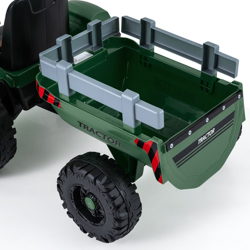 24V Ride On Tractor for Kids Electric Vehicle with Detachable Trailer and Remote Control