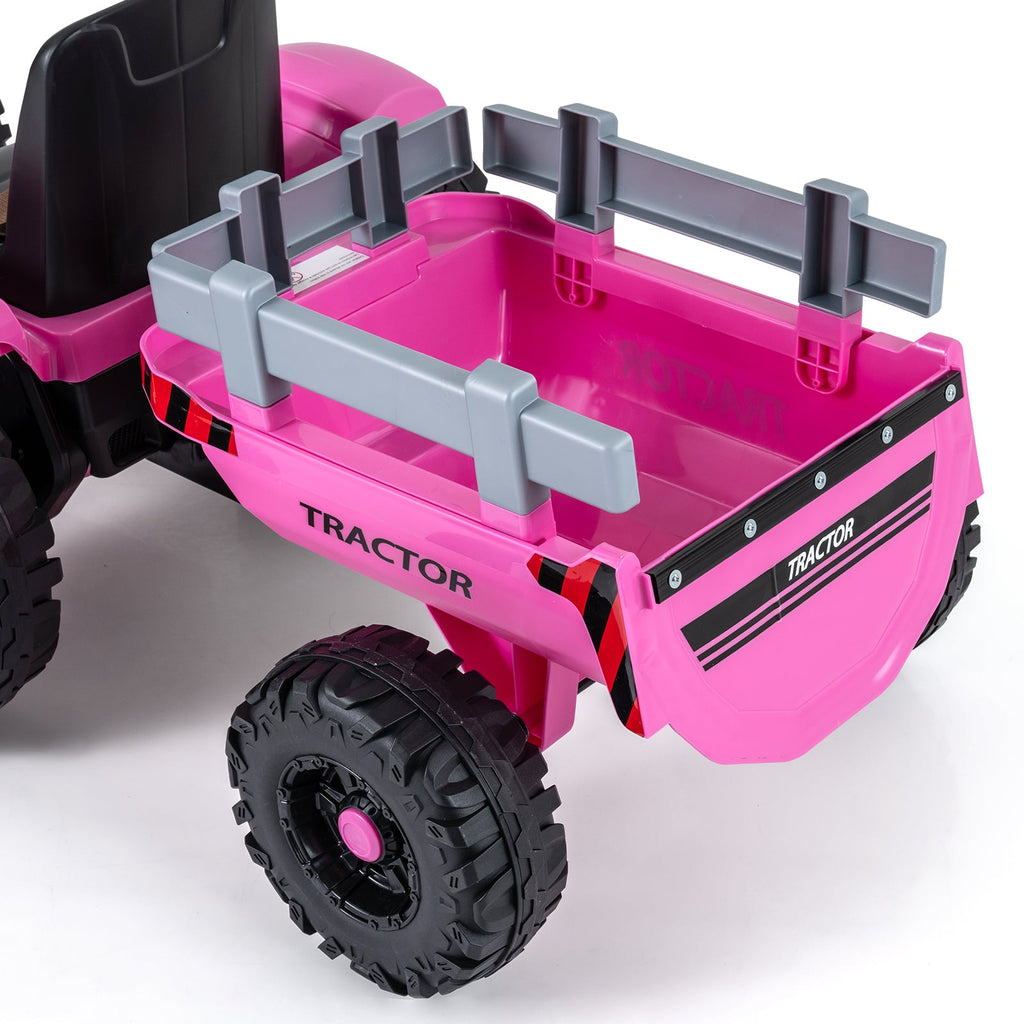 24V Ride On Tractor for Kids Electric Vehicle with Detachable Trailer and Remote Control