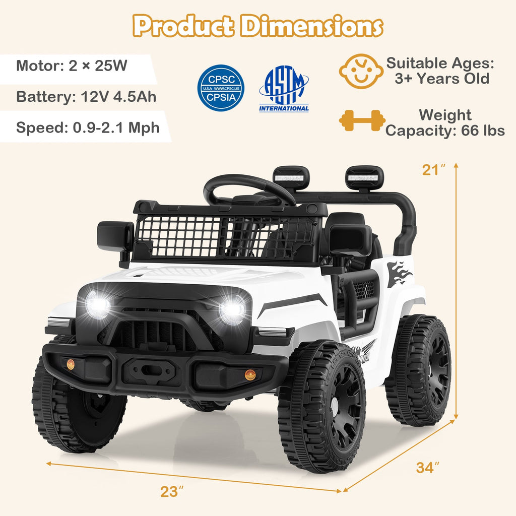 12V Kids Ride on Truck Car Battery Powered Electric Vehicle