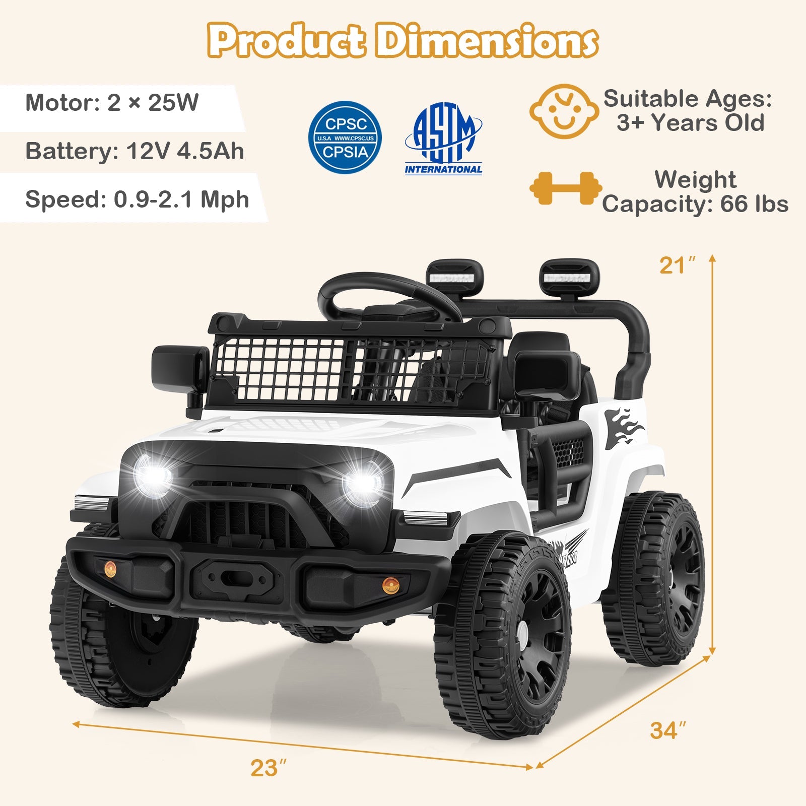 12V Kids Ride on Truck Car Battery Powered Electric Vehicle