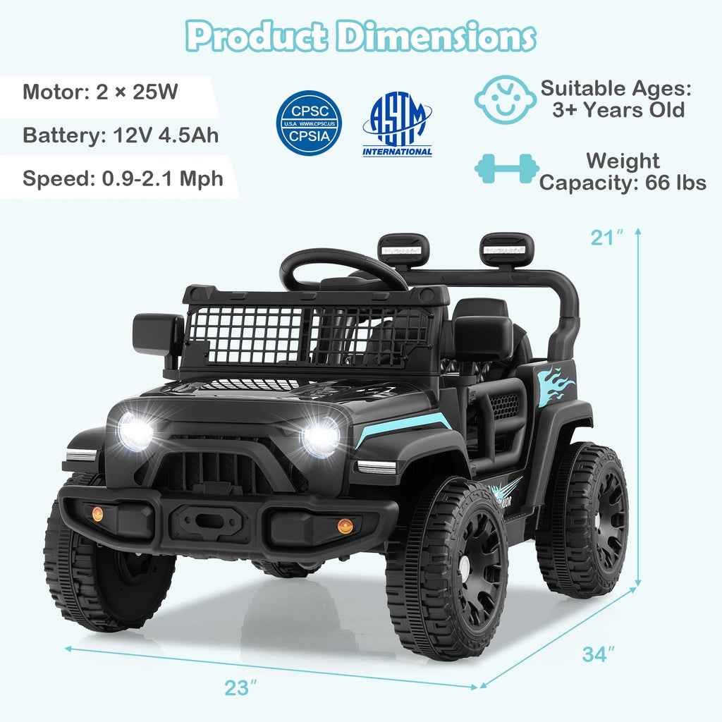 12V Kids Ride on Truck Car Battery Powered Electric Vehicle