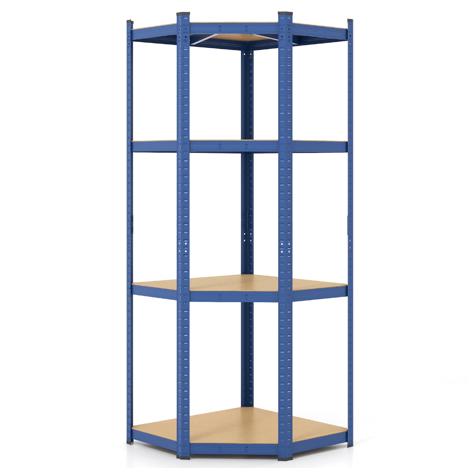 4-Tier Corner Shelving Unit Adjustable Garage Storage Utility Rack for Warehouse