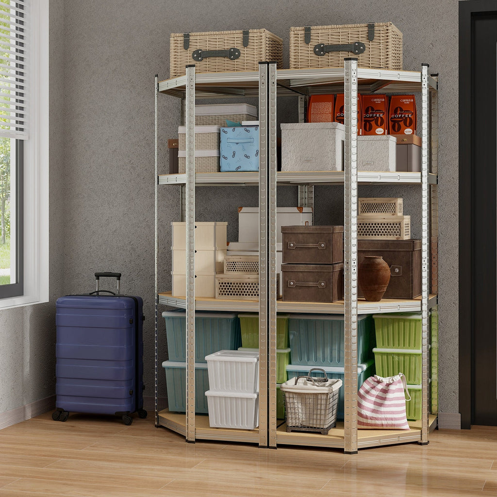 4-Tier Corner Shelving Unit Adjustable Garage Storage Utility Rack for Warehouse