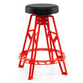 Heavy-Duty Aluminum Garage Bar Chair with 360¬∞ Swiveling Seat-Red
