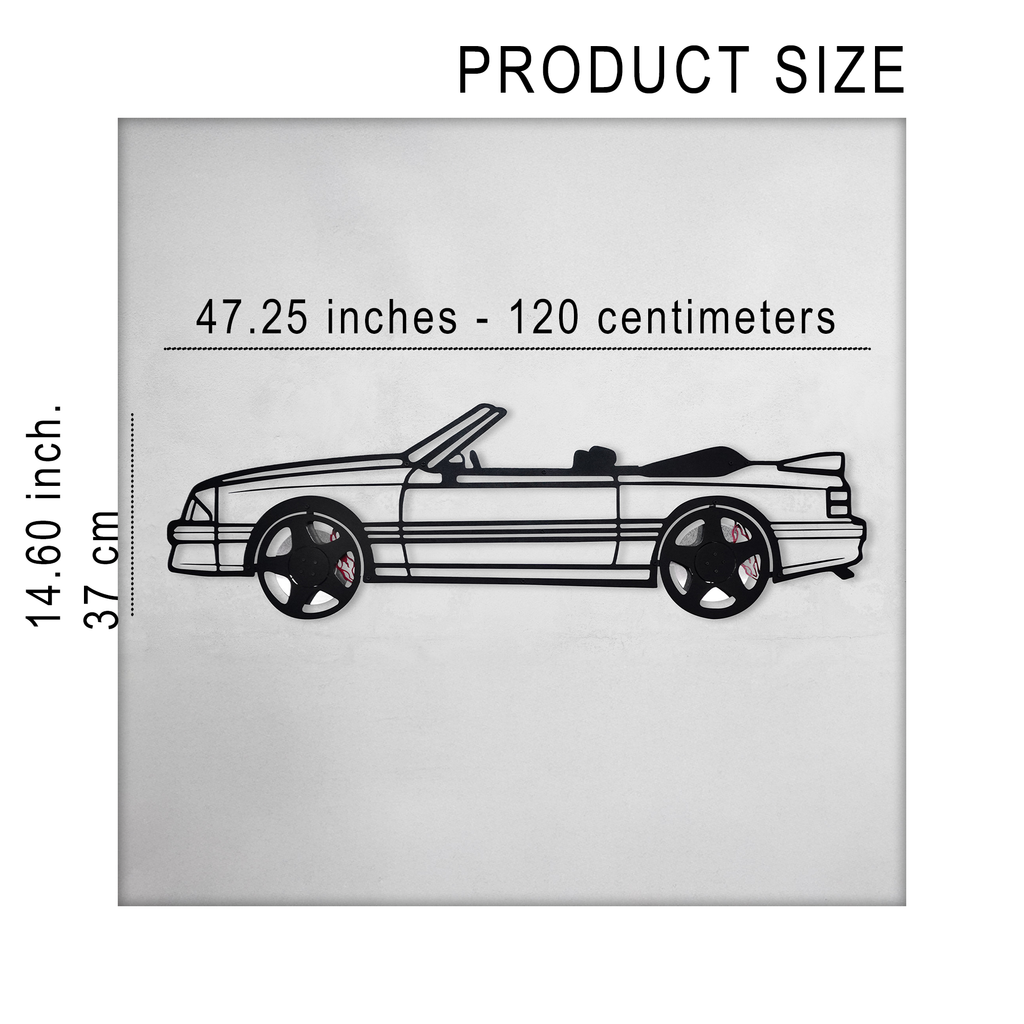 1993 Mustang GT Convertible Wall Art – Steel & Spinning Wheels-KAFMEKA002