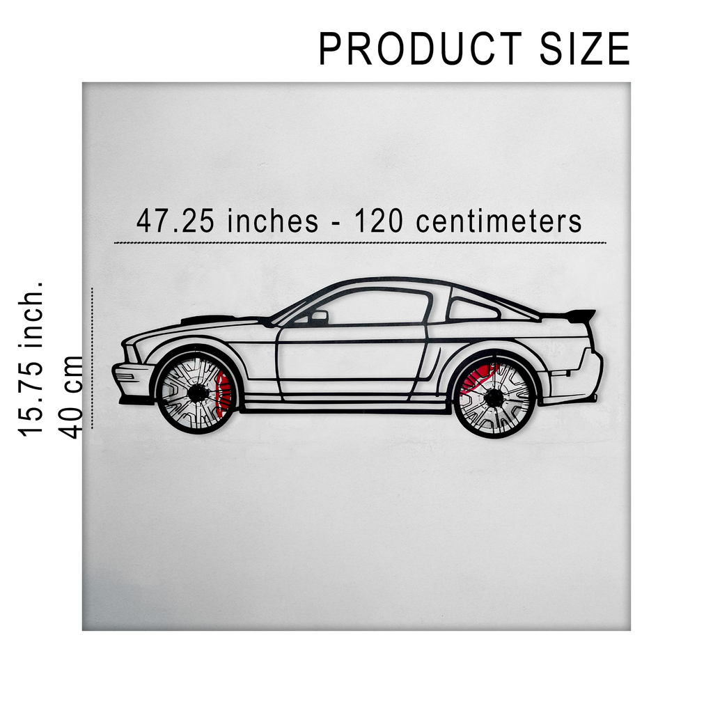 2008 Mustang GT Fastback Wall Art – Steel Build with Spinning Wheels-KAFMEKA004