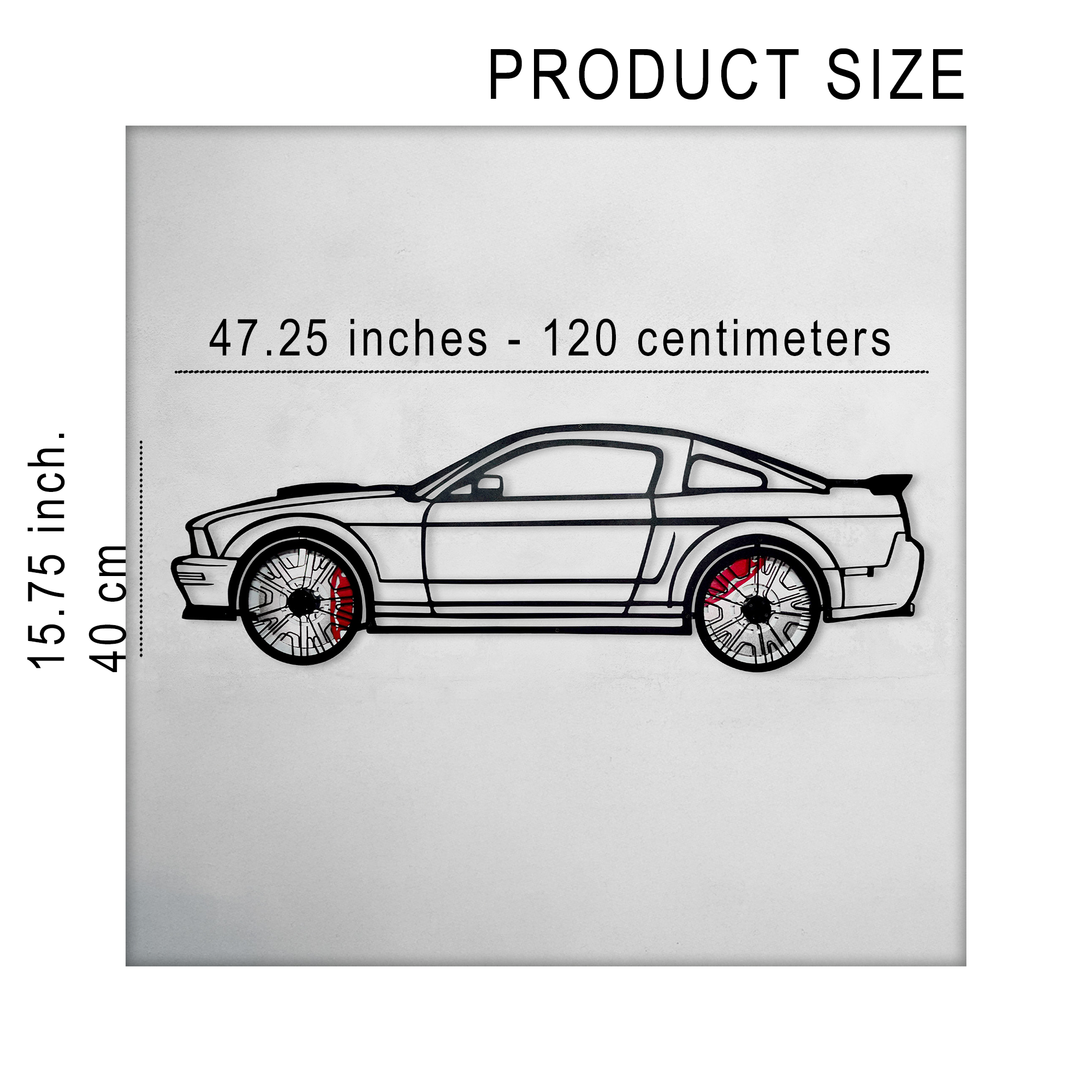 2008 Mustang GT Fastback Wall Art – Steel Build with Spinning Wheels-KAFMEKA004