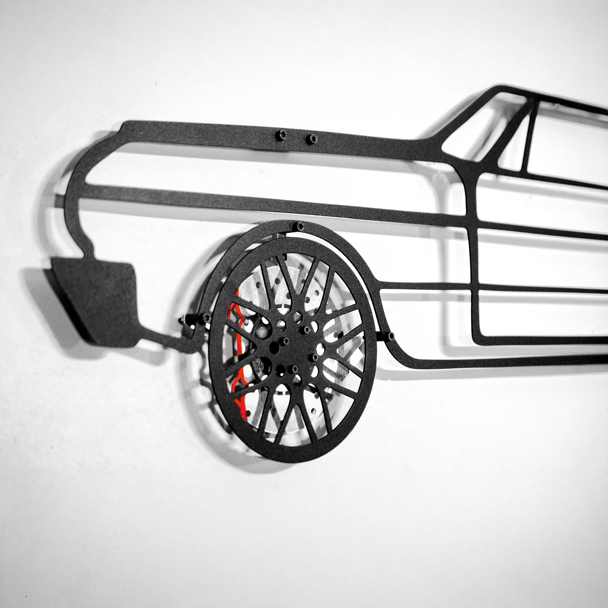 Chevrolet Impala Wall Art – Classic Steel Silhouette with Spinning Wheels-KAFMEKA019