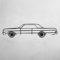 1964 Chevrolet Impala Wall Art – Classic Steel Silhouette with Spinning Wheels-KAFMEKA022