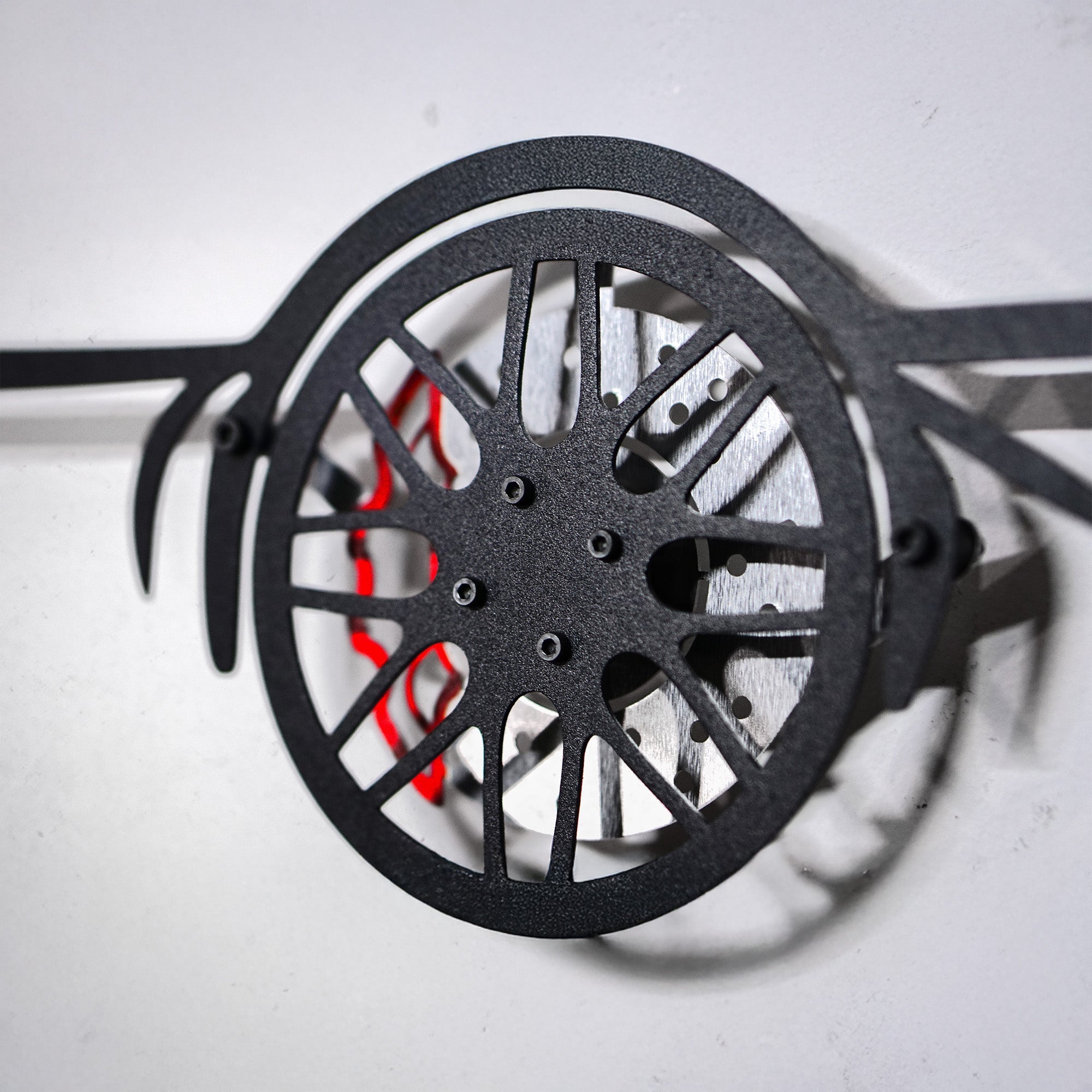 1964 Chevrolet Impala Wall Art – Classic Steel Silhouette with Spinning Wheels-KAFMEKA022