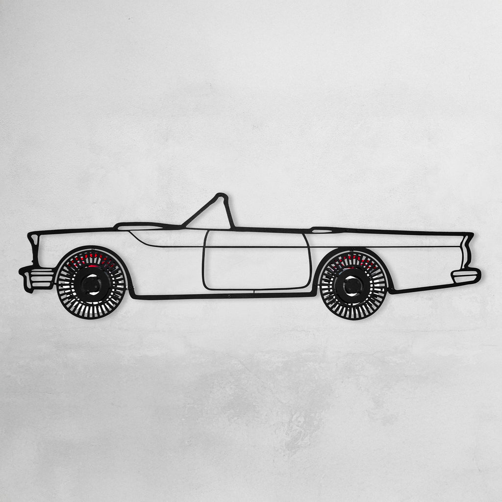 1957 Ford Thunderbird Wall Art – Classic Convertible Steel Silhouette-KAFMEKA027