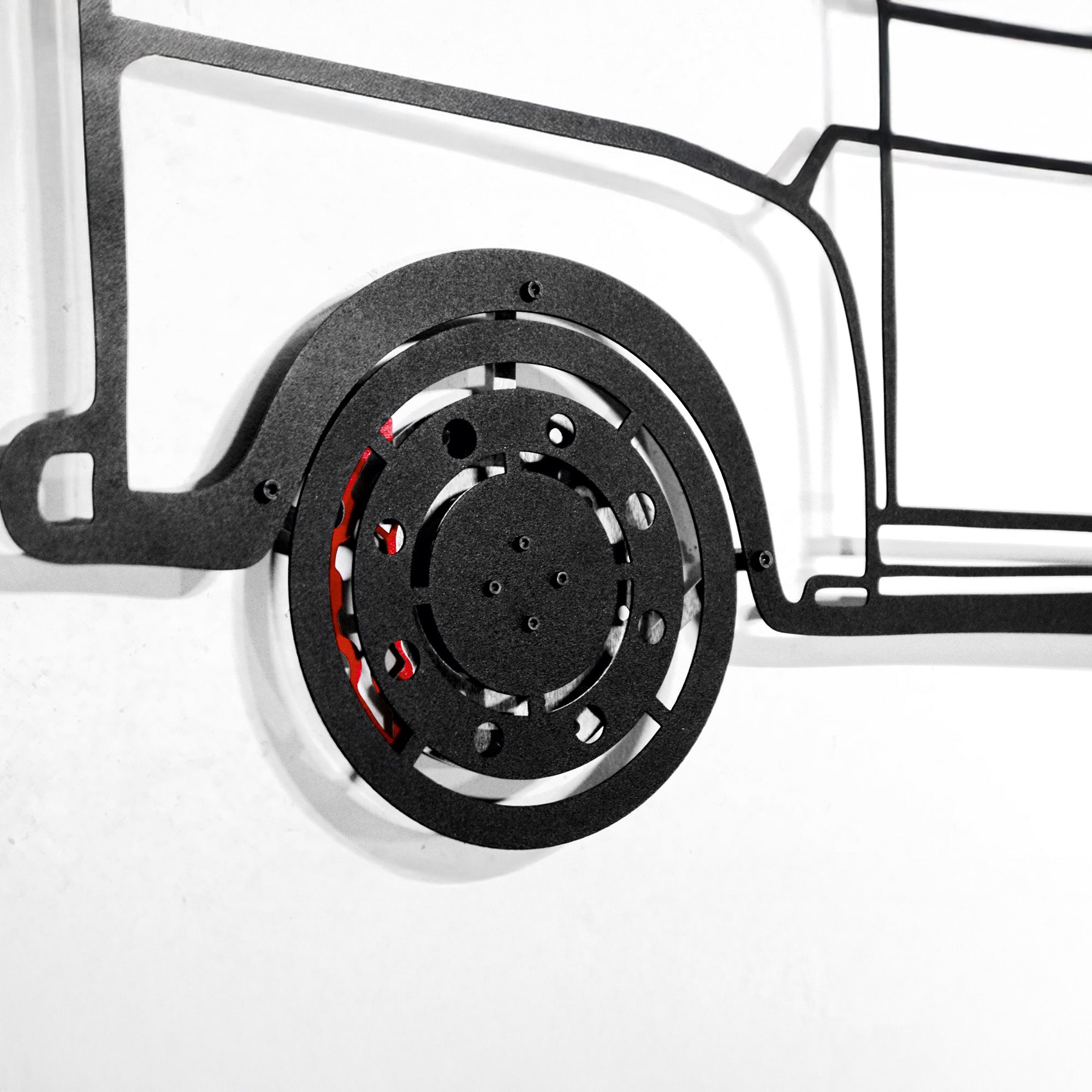 1949 Ford Pickup Wall Art – Classic Truck Steel Silhouette with Spinning Wheels-KAFMEKA041