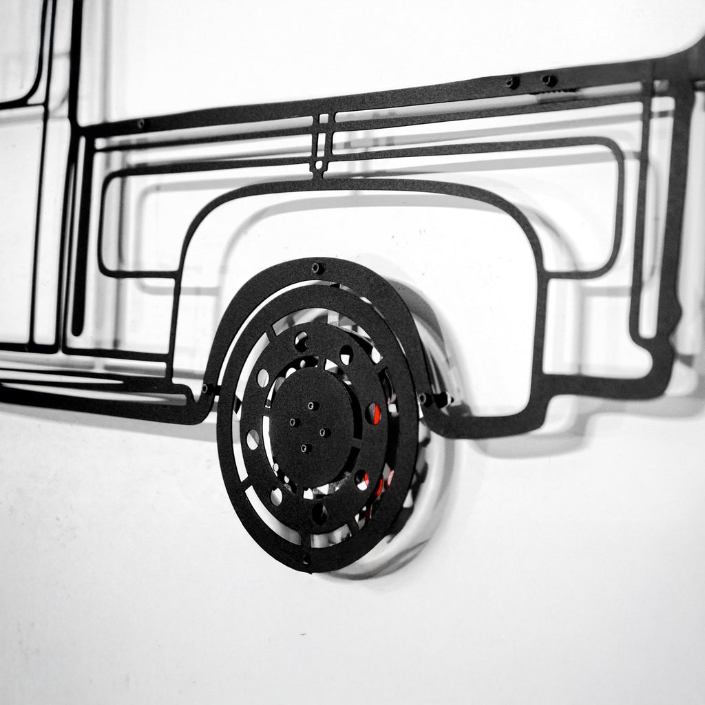 1949 Ford Pickup Wall Art – Classic Truck Steel Silhouette with Spinning Wheels-KAFMEKA041